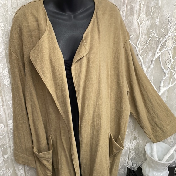 ZARA - OPEN FRONT LINEN BLEND DUSTER - FABULOUS! - Picture 2 of 9